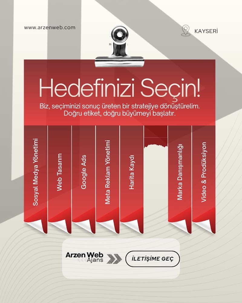 Arzen Web Ajans | Kayseri SEO & Web Tasarım Ajansı | Sosyal Medya Yönetimi | E-Ticaret görseli